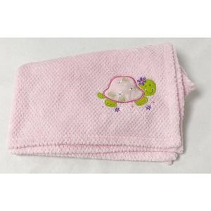 Rare Little Beginnings Pink Turtle Tortoise Purple Flower Baby Blanket Lovey